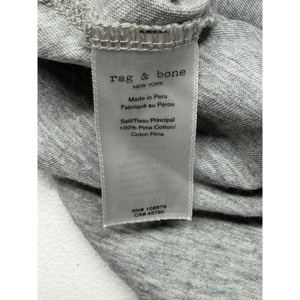 Rag & Bone Dress Womens Large Gray Pima Cotton T-Shirt Casual Lounge Relaxed - Picture 11 of 13